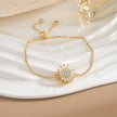 Simple Rotatable Flower Color-preserving Pure Copper Gold-plated Bracelet