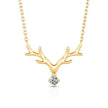 Simple Large Antlers Pendant Necklace