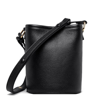 Fashion Casual Top Layer Cowhide Bucket Bag