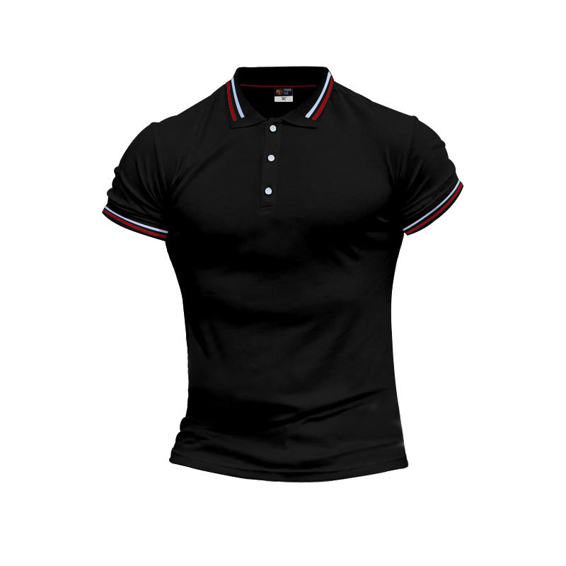Slim Fit Flat Knit Sleeve Casual Short Sleeve Polo Shirt