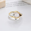 Leaf Color Matching Pearl Light Luxury Exquisite Open Ring