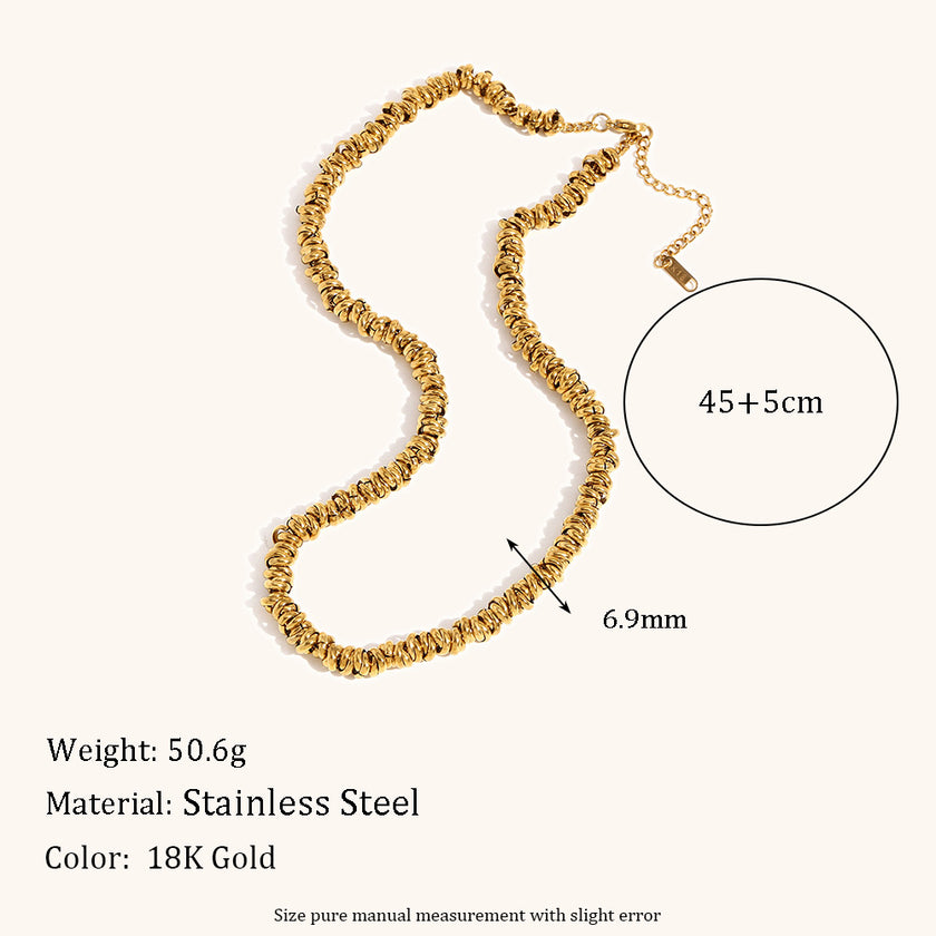 Women's Simple Niche Design Necklace Two-tone Ring Bracelet