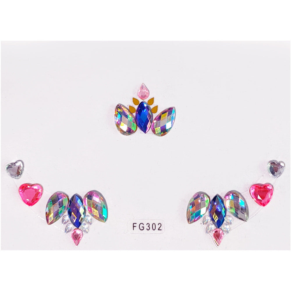 Face Rhinestone Tattoo Creative Forehead Sticker