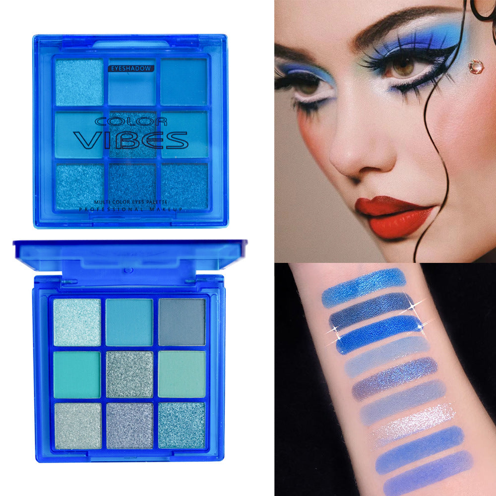 Waterproof Sweat-proof Nine Colors Blue Enchantress Eye Shadow Plate