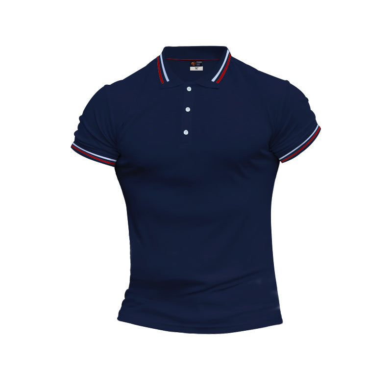 Slim Fit Flat Knit Sleeve Casual Short Sleeve Polo Shirt