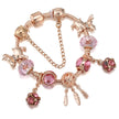 Rose Gold Tassel Mengnet Charm Women's Bracelet