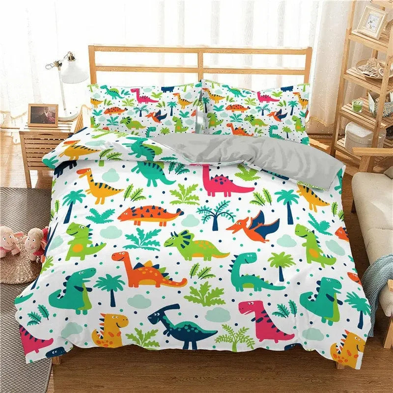 Beddings Suit Children Cartoon Printed Three-piece Set