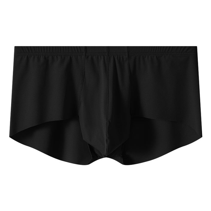 Men's Mid-rise Boxers Ice Silk Solid Color Underwear