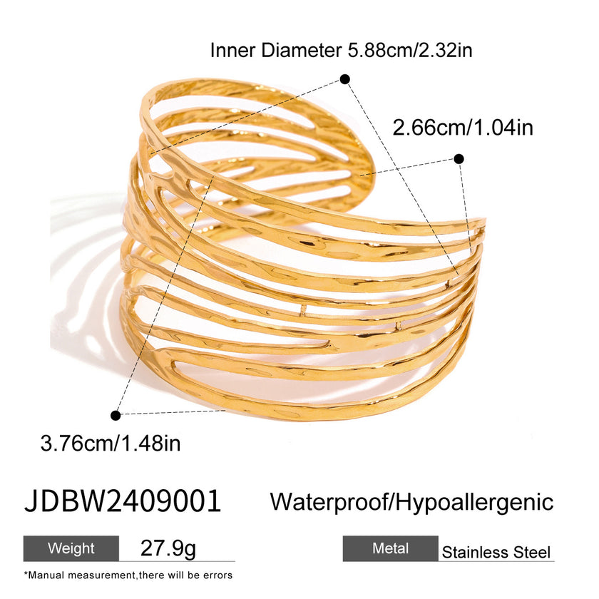 Irregular Lines Multi-layer Hollow Open-end Bracelet Retro Personality