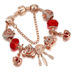 Rose Gold Tassel Mengnet Charm Women's Bracelet