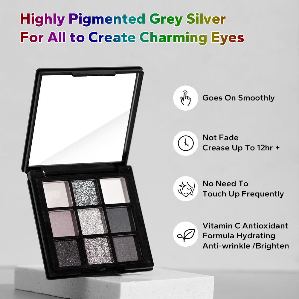 Smoked 9 Colors Eye Shadow Plate Halloween Matte Shimmer