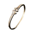 Zircon Open Buckle Copper Bracelet