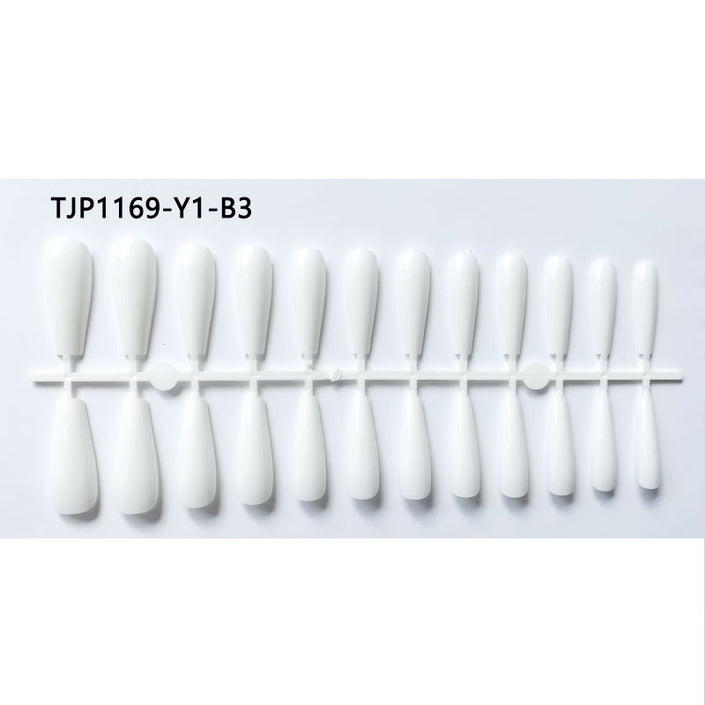 Ultra-Long Pointed Solid Color Strip Wear Nail Tip Semi-finished Nails Bright Oil Fake Nail Patch