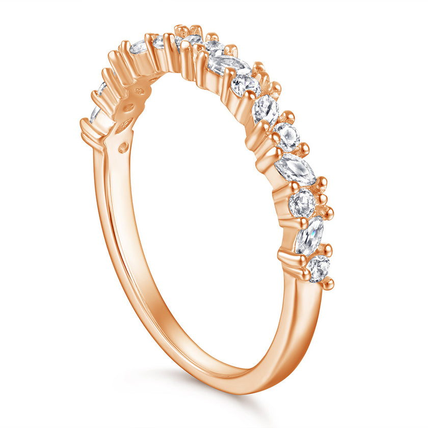 Sterling Silver Flowers Rose Gold Fashion Elegant Ring For Women