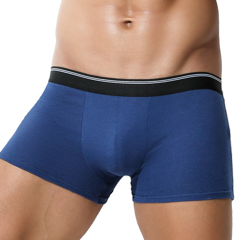Men's Solid Color Underwear Men's Cotton Breathable Boxers