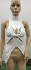 Irregular Sleeveless Hollow-out Twisted Wool Vest For Women