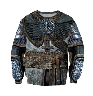 European And American 3D Printed Viking Series Pattern Loose Sports And Leisure Pullover Top