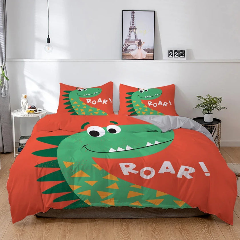Beddings Suit Children Cartoon Printed Three-piece Set