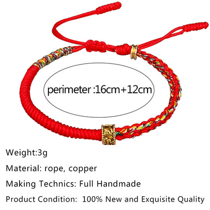 Hand-woven Red Rope Bracelet