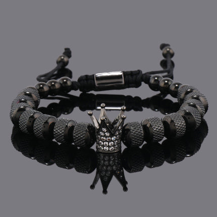 Large Size Stainless Steel Pineapple Beads Crown Bracelet