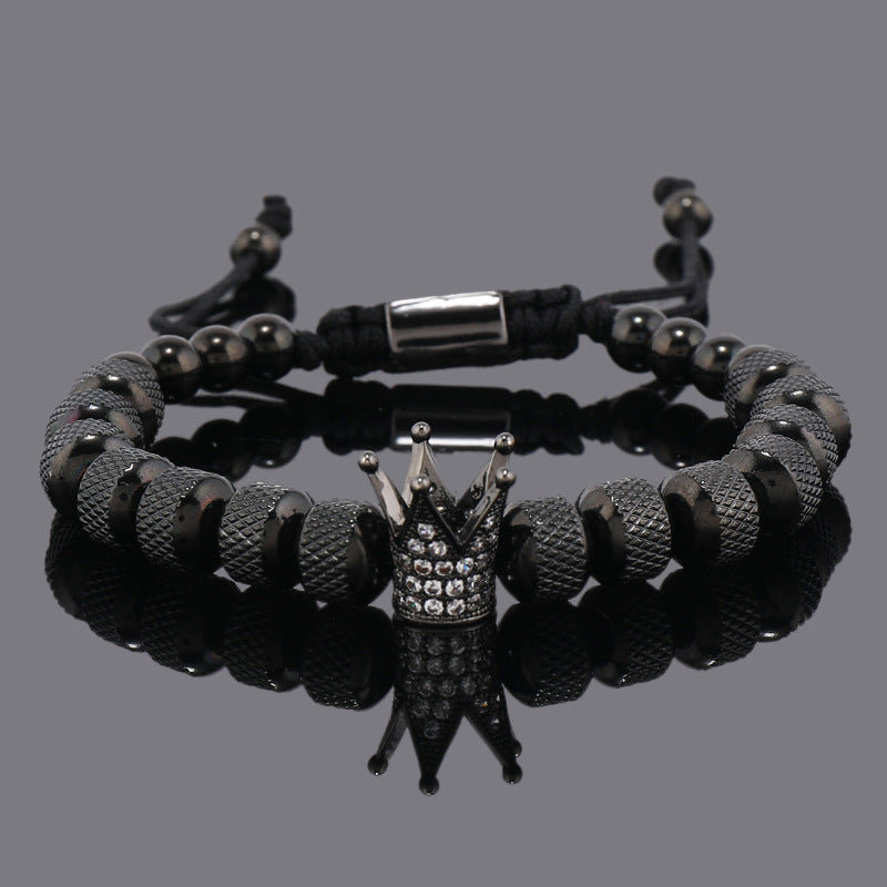 Large Size Stainless Steel Pineapple Beads Crown Bracelet