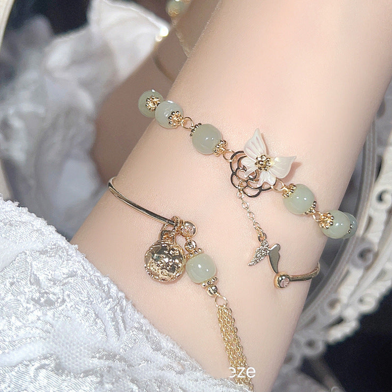 Women's Personalized Hetian Yudie Bracelet