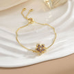 Simple Rotatable Flower Color-preserving Pure Copper Gold-plated Bracelet