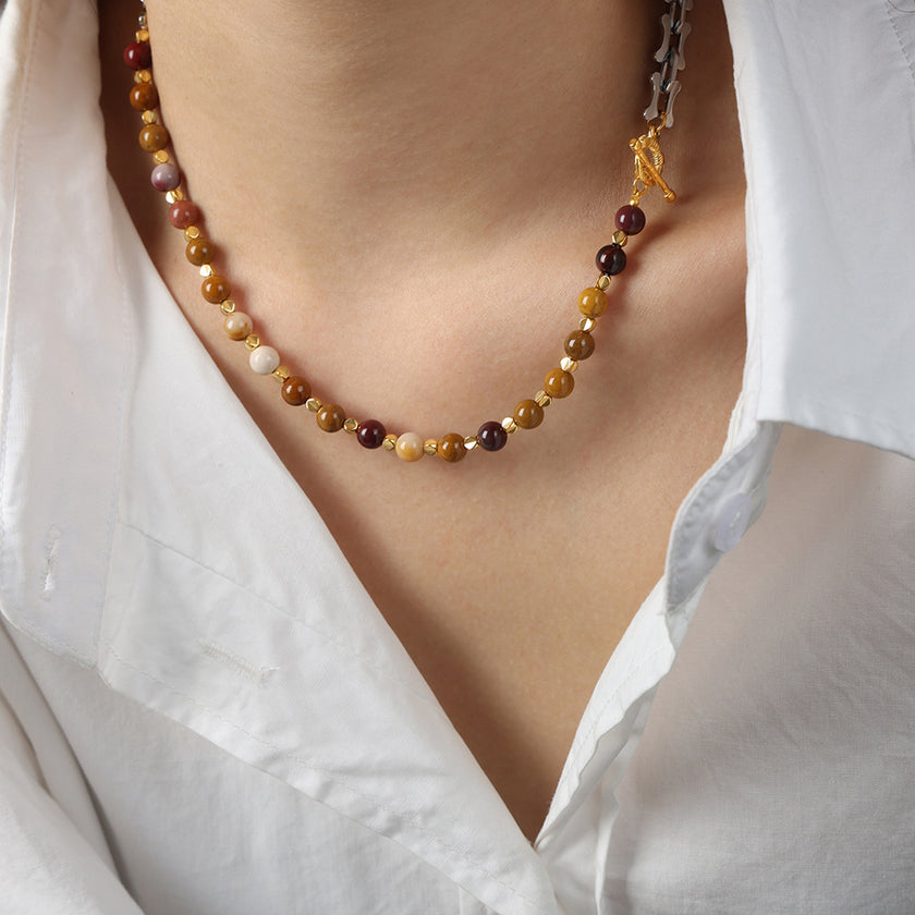 Cool Style Retro Titanium Steel Personalized Beaded Necklace