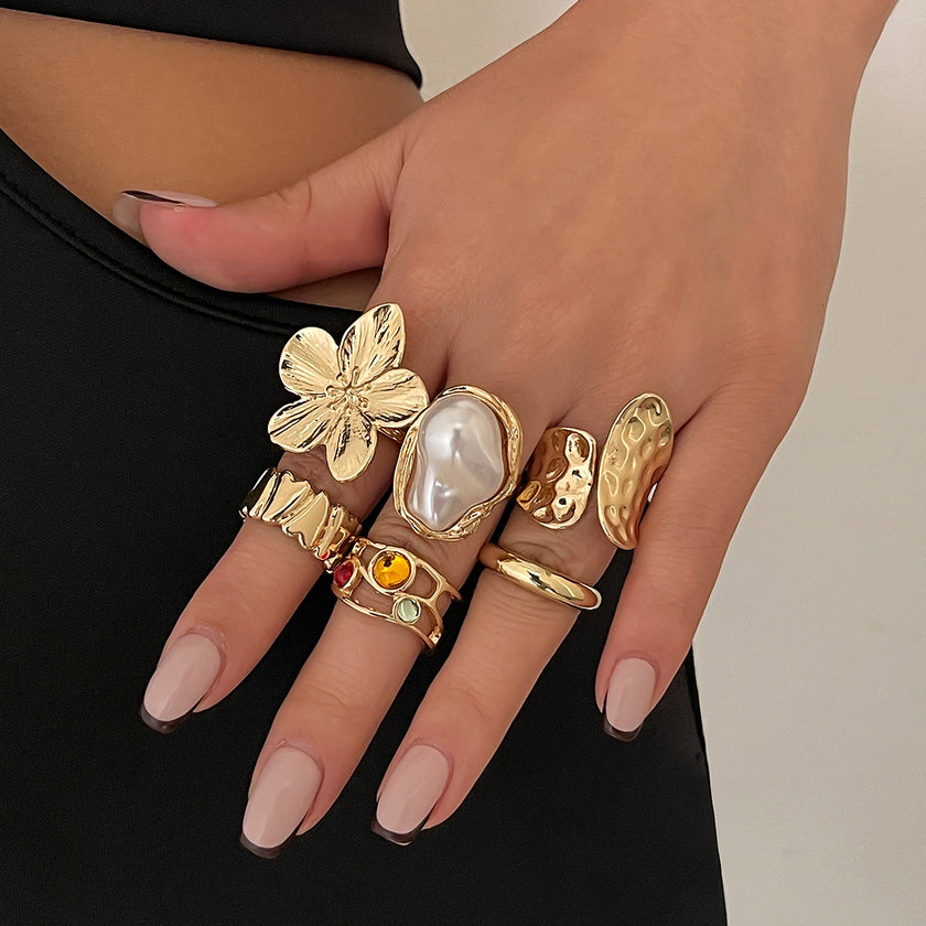 French Style Baroque Pearl Ring