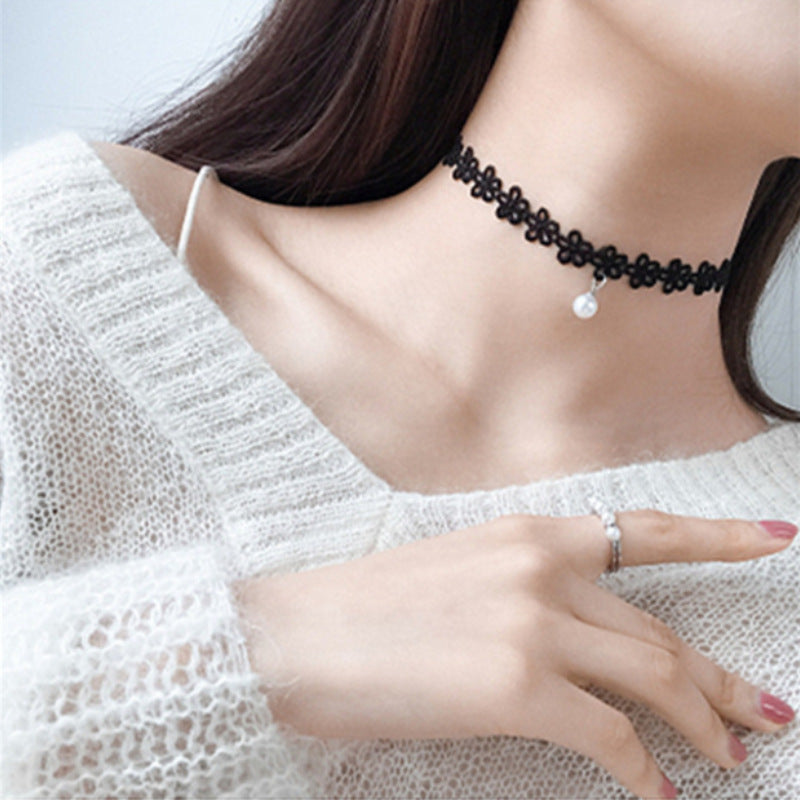 Black Necklace Clavicle Chain Advanced Sense Neckband Necklet Neck Accessories