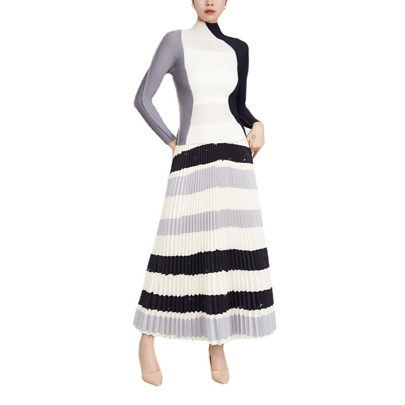 Peplum Top Skirt Two-piece Set