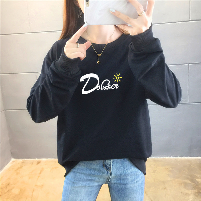 Women's Fashion Casual Letter Crew Neck Top