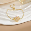 Simple Rotatable Flower Color-preserving Pure Copper Gold-plated Bracelet