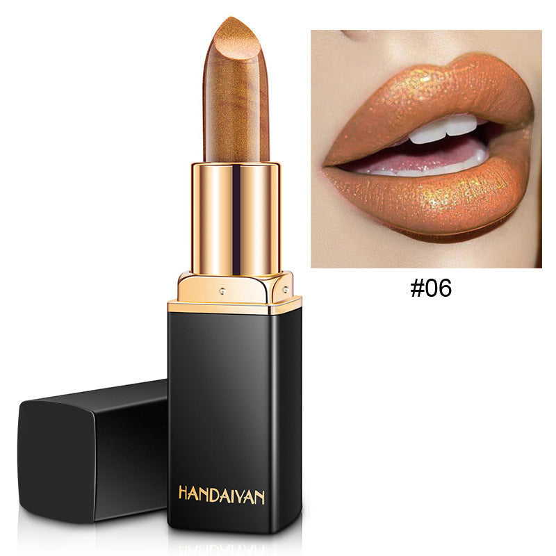 Nine-color Mermaid Shiny Metallic Pearlescent Gilding Color-changing Lipstick
