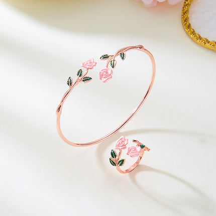Bracelet Suit Dripping Rose Bracelet Ring Set Suit