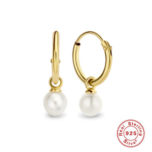 Sterling Silver Pearl Grace High-grade Thin Earrings