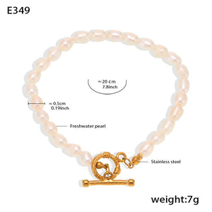 Baroque Freshwater Pearl Necklace Bracelet Earrings Ins Niche Sweet