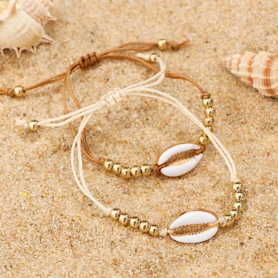 Personalized Creative Alloy Shell Hawaiian Style Casual Bracelet Shell Woven Bracelet