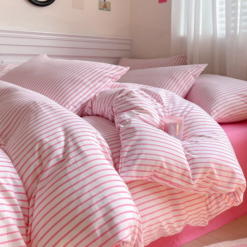 Washed Cotton Four-piece Bedding Set Student Dormitory
