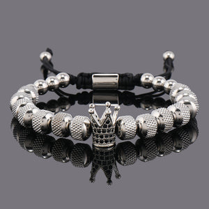 Large Size Stainless Steel Pineapple Beads Crown Bracelet