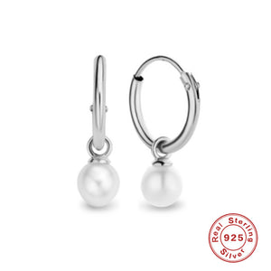 Sterling Silver Pearl Grace High-grade Thin Earrings