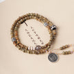 Natural Green Sandalwood Bamboo Double Ring DIY Bracelet