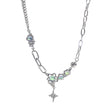 Asterism Moonstone Stitching Cross Clavicle Chain