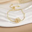 Simple Rotatable Flower Color-preserving Pure Copper Gold-plated Bracelet