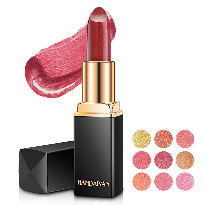 Nine-color Mermaid Shiny Metallic Pearlescent Gilding Color-changing Lipstick
