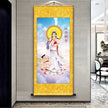 Like Buddha Statue Enshrine Silk Cloth Scroll Decorative Painting