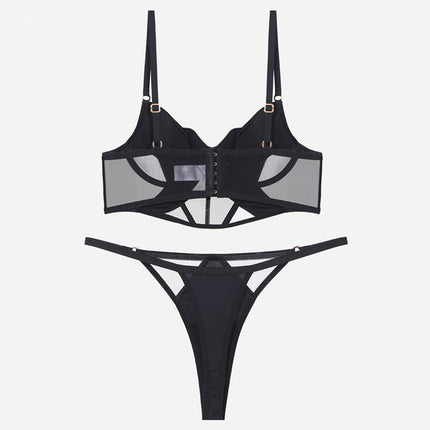 Glossy Mesh Hollow French Underwear Women