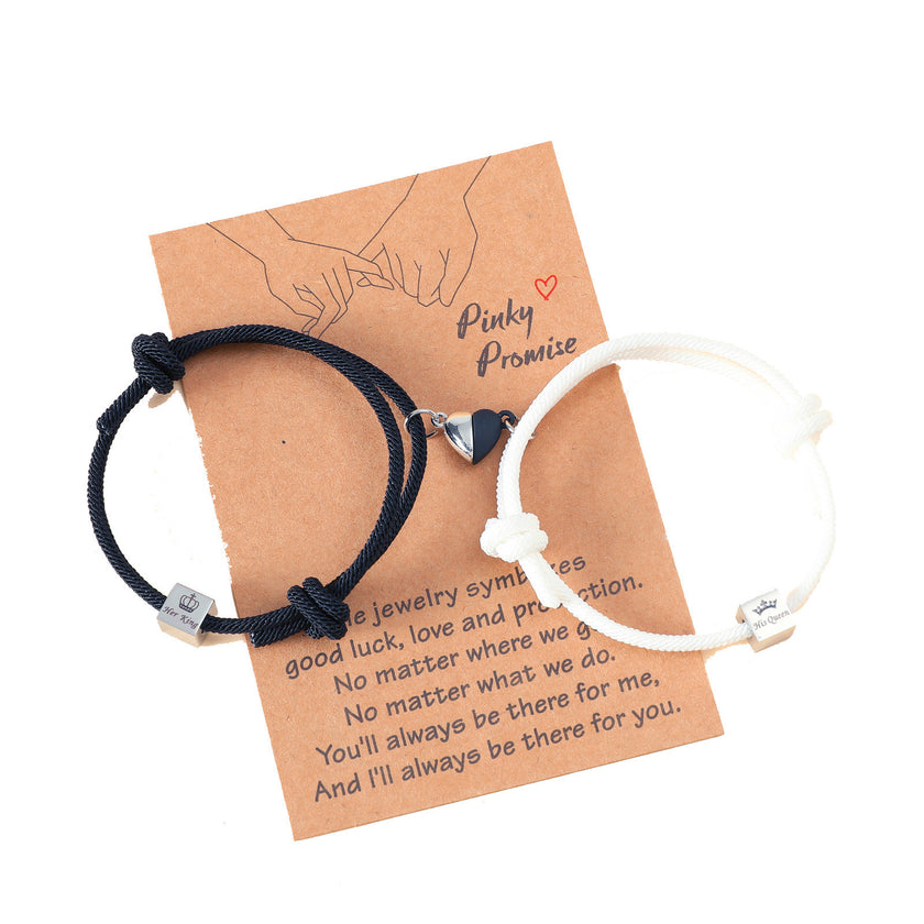 Couple Bracelet Europe And America Creative Stainless Steel King Queen