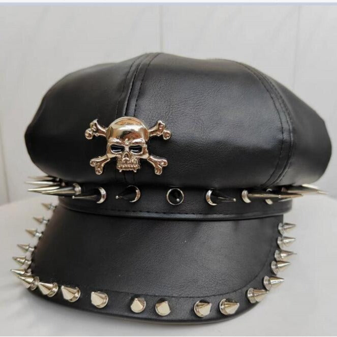 Personality Trendy Four Seasons Dome Punk Double Nail Hat