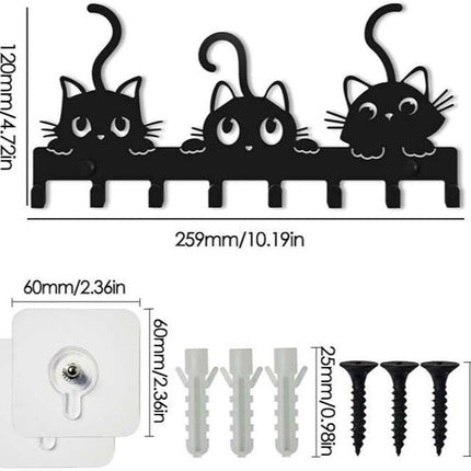 Iron Art Hang Clothes Cute Cat Key Holder